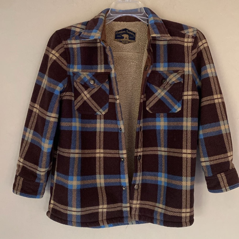Dry Goods Co., Small, flannel print, fleece lined jacket
